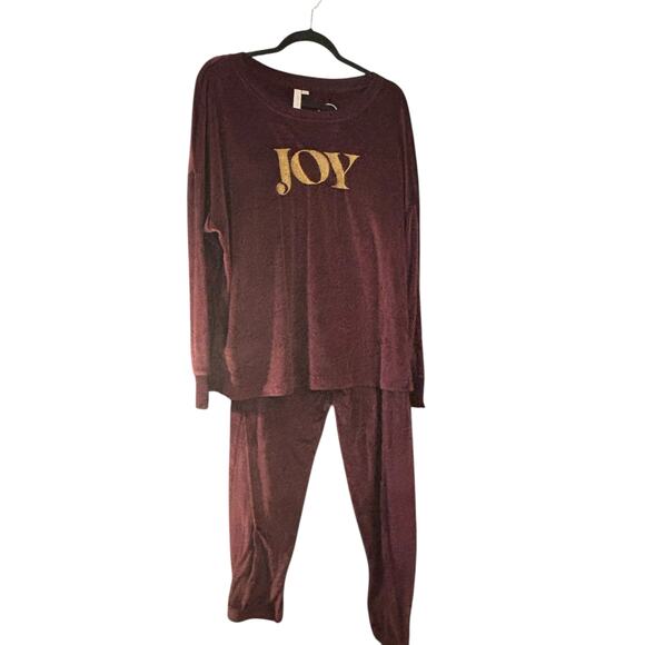 JOYSPUN Womens 2 piece Pajama Set JOY Jogger 
Pant Purple Velour Leisurewear - Picture 1 of 12